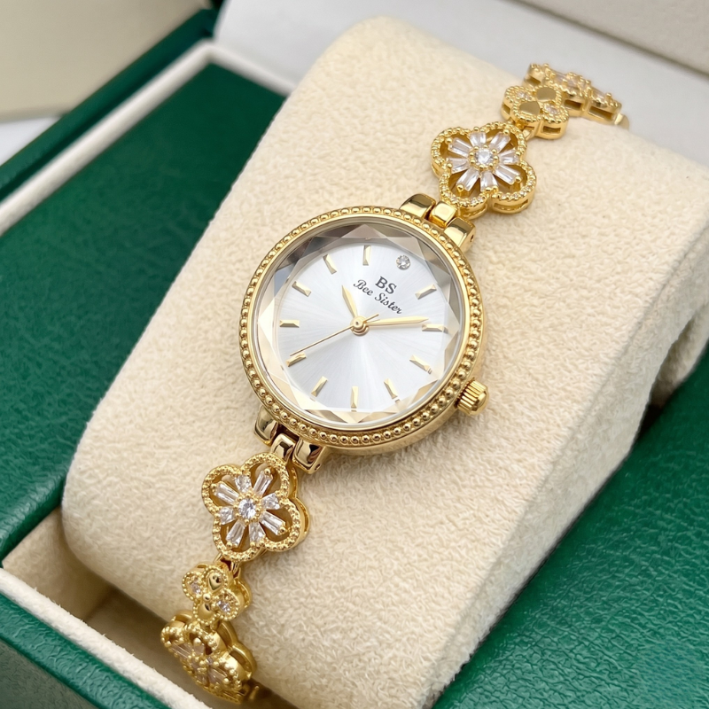 Gold Flower Bracelet Watch