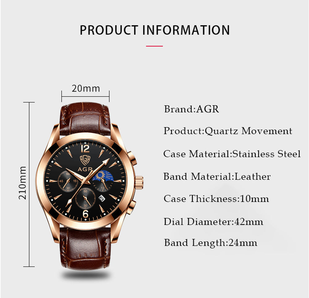 Leather Chronograph Watch