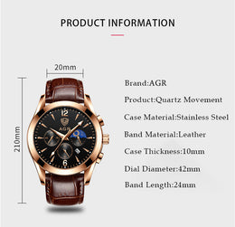 Leather Chronograph Watch