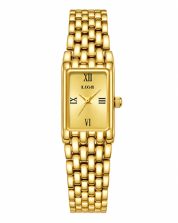 Women's Gold Rectangular Watch