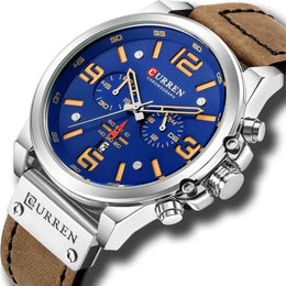 Men's Leather Chronograph Watch