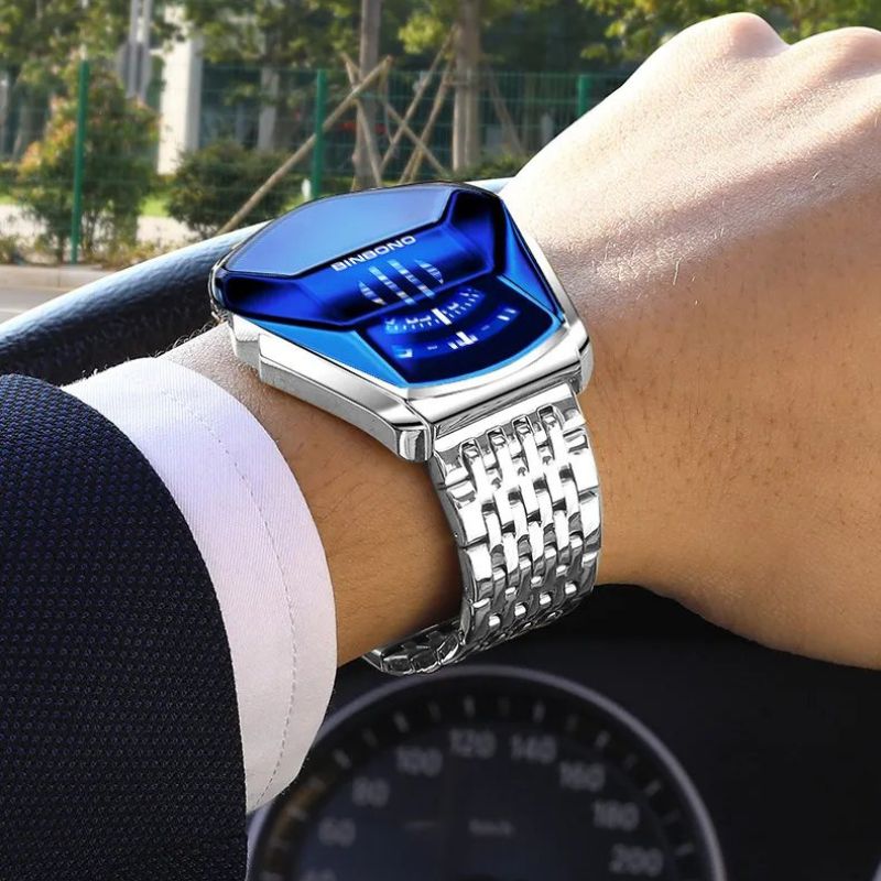 Men's Geometric Steel Watch