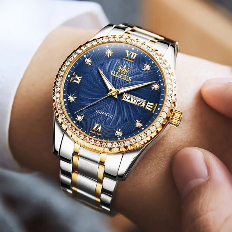 Men's Crystal Bezel Watch