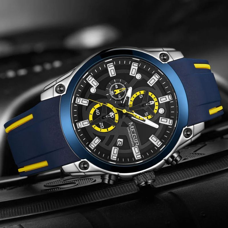 Silicone Strap Chronograph Watch