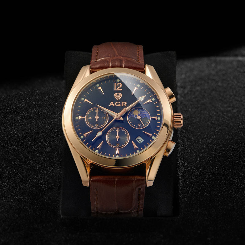 Leather Chronograph Watch