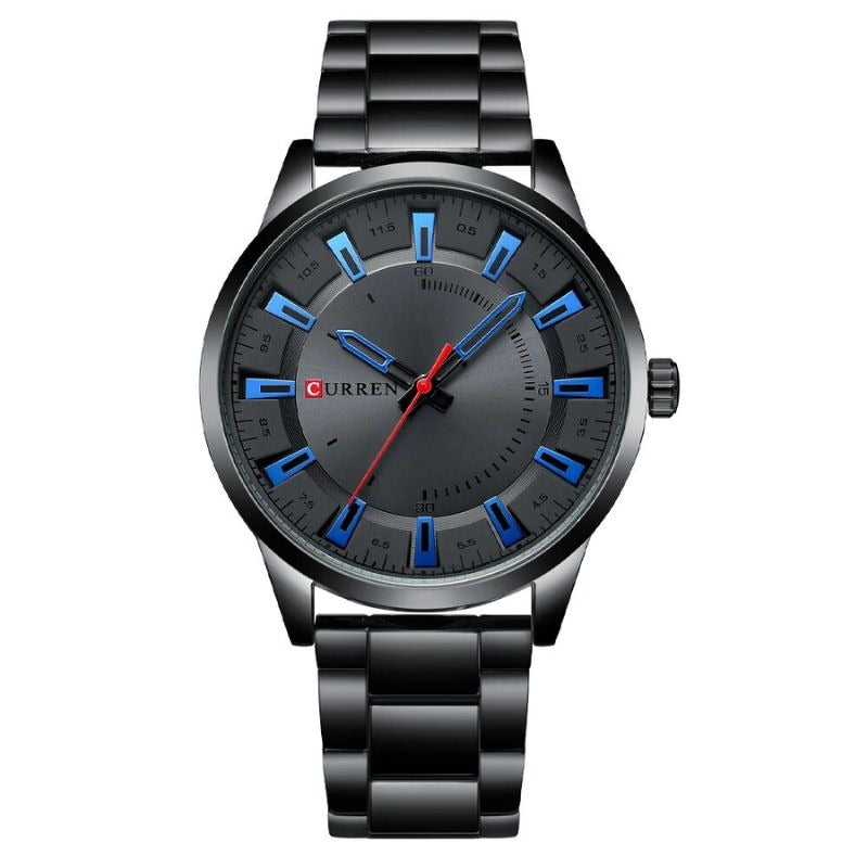 Men's Black Steel Watch