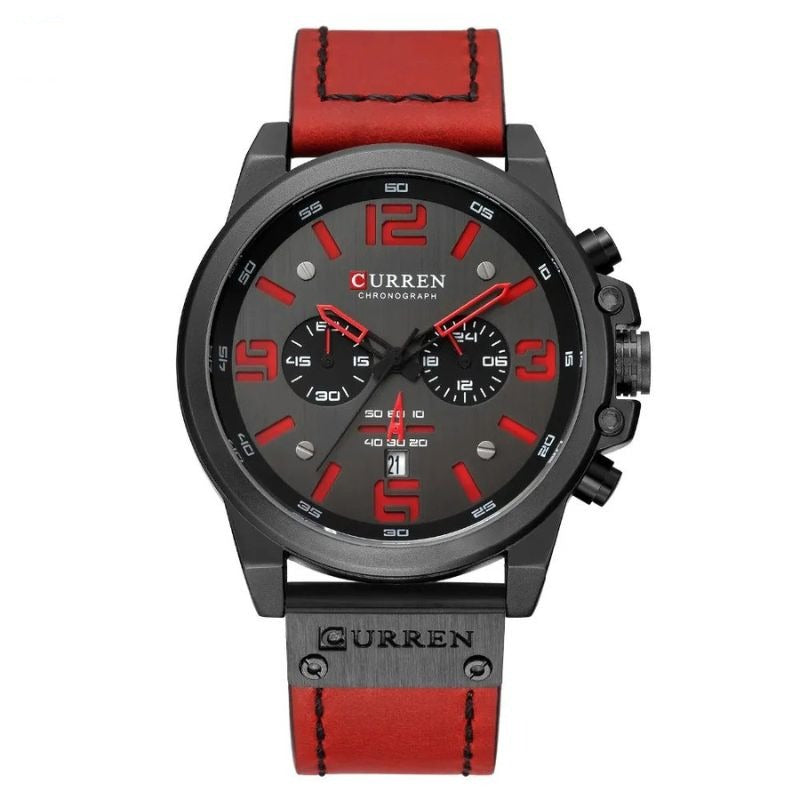 Men's Leather Chronograph Watch