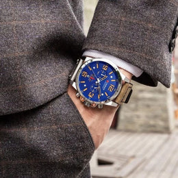 Men's Leather Chronograph Watch