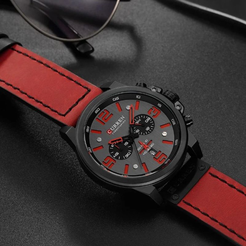 Men's Leather Chronograph Watch