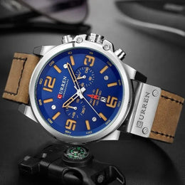 Men's Leather Chronograph Watch