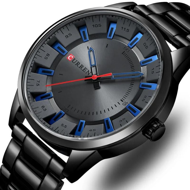Men's Black Steel Watch
