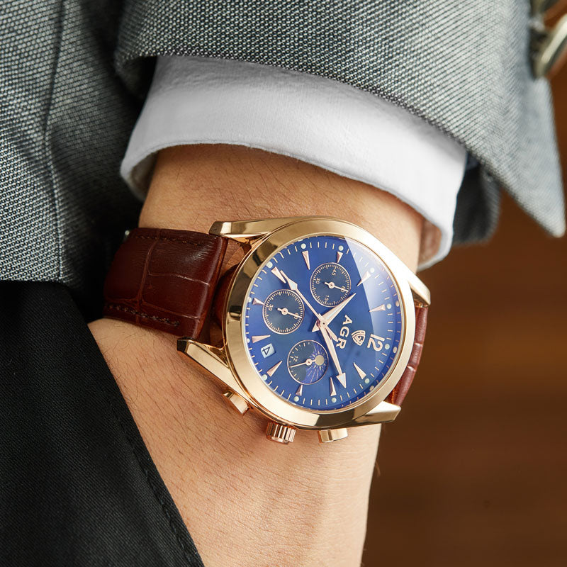 Leather Chronograph Watch