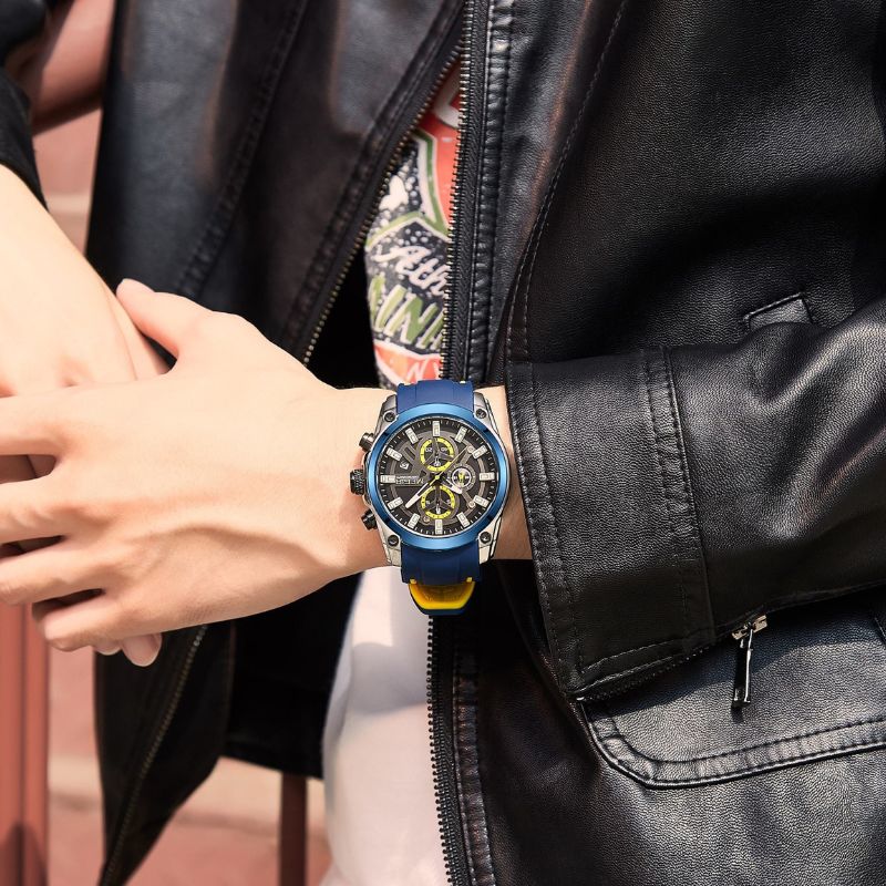 Silicone Strap Chronograph Watch