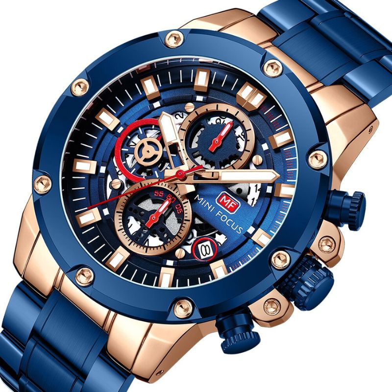 Blue Steel Chronograph Watch