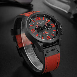 Men's Leather Chronograph Watch