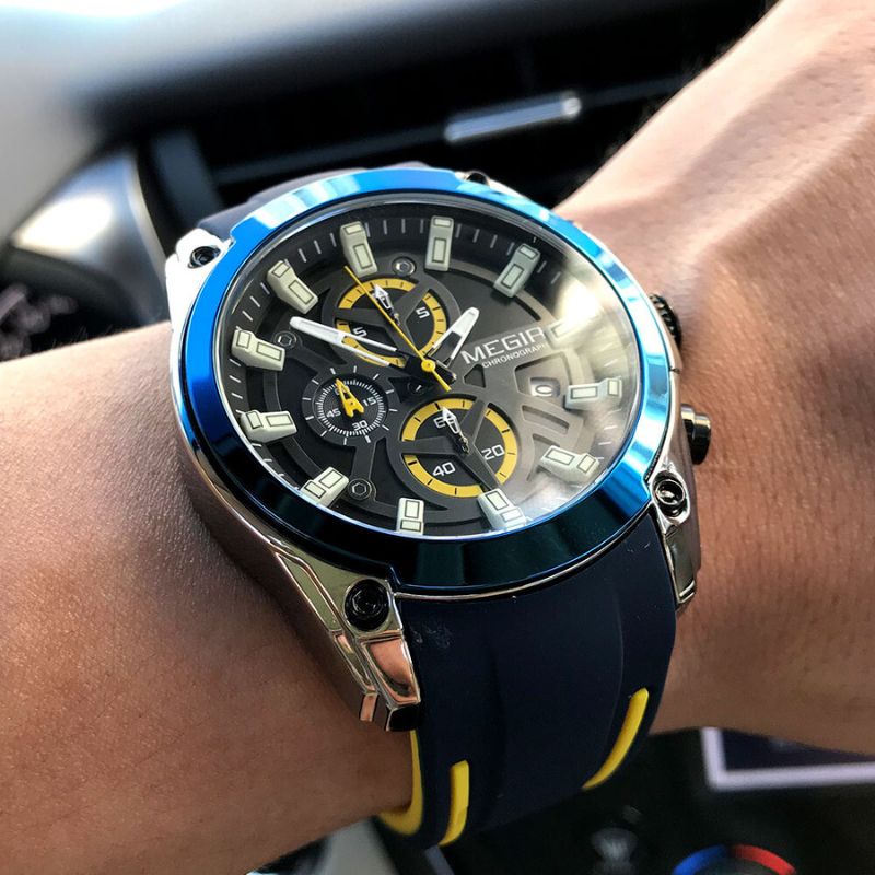 Silicone Strap Chronograph Watch