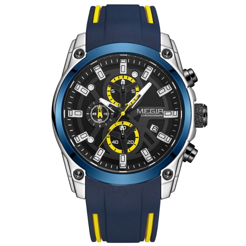 Silicone Strap Chronograph Watch