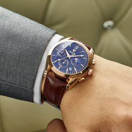 Leather Chronograph Watch