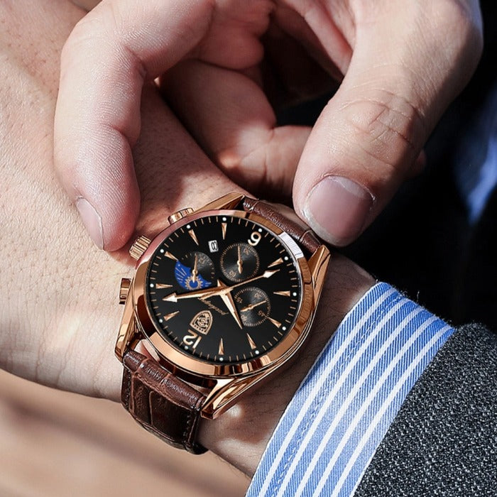 Men's Leather Dress Watch