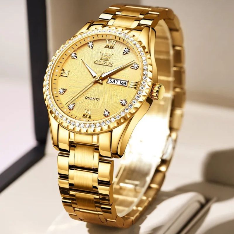 Men's Crystal Bezel Watch