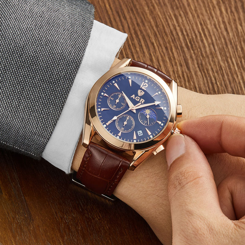 Leather Chronograph Watch