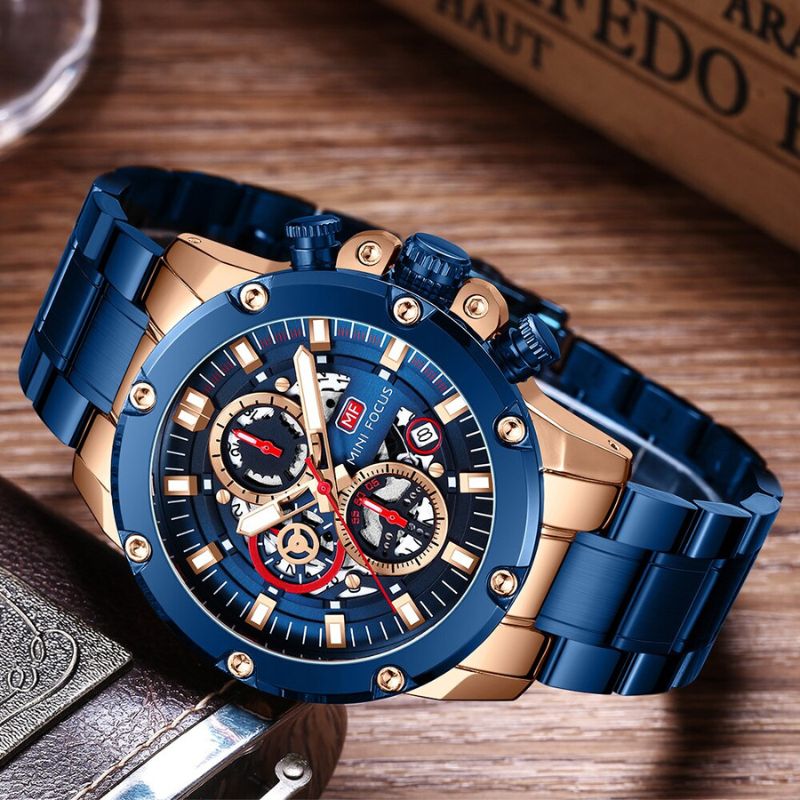 Blue Steel Chronograph Watch