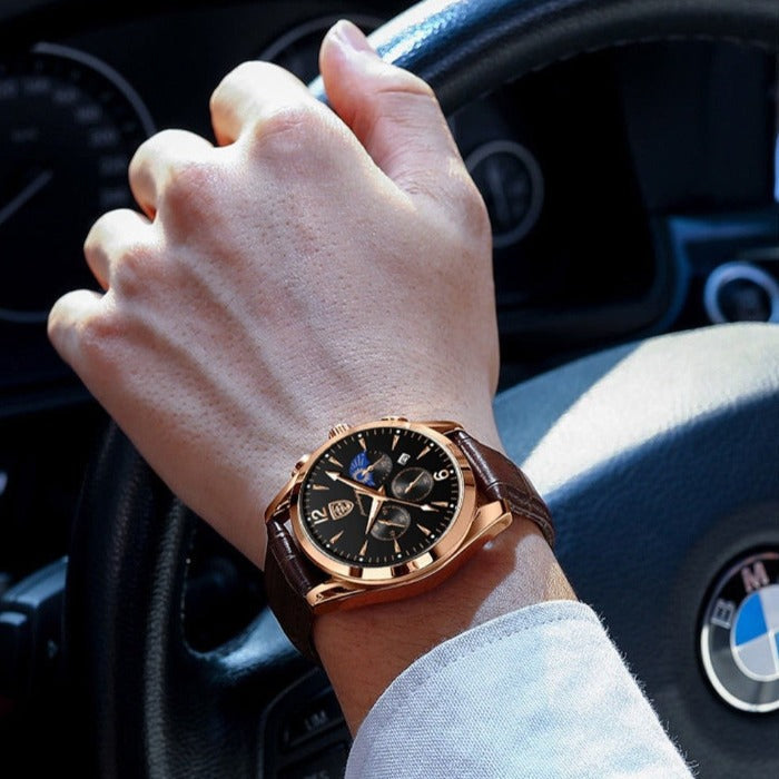 Men's Leather Dress Watch