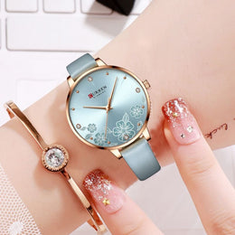 Women's Floral Dial Watch
