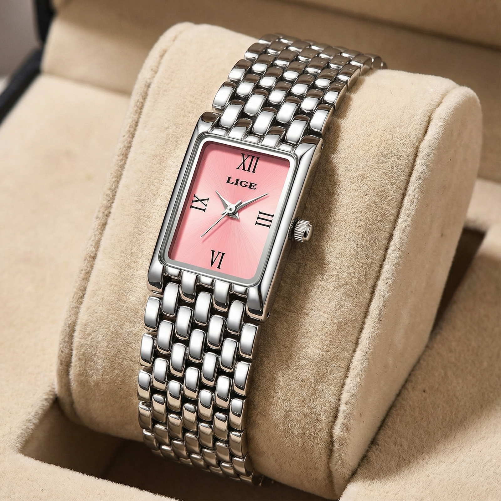Women's Gold Rectangular Watch