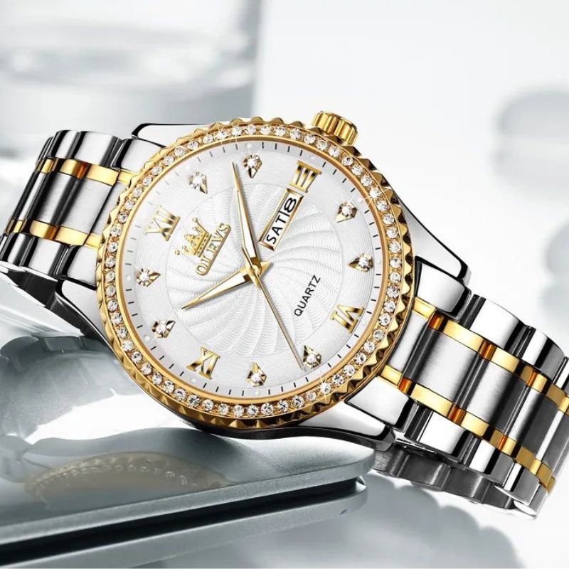 Men's Crystal Bezel Watch