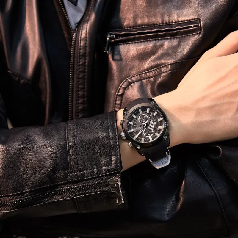 Silicone Strap Chronograph Watch