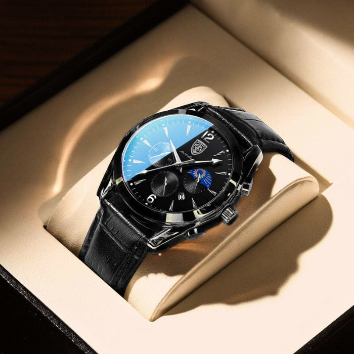 Men's Leather Dress Watch