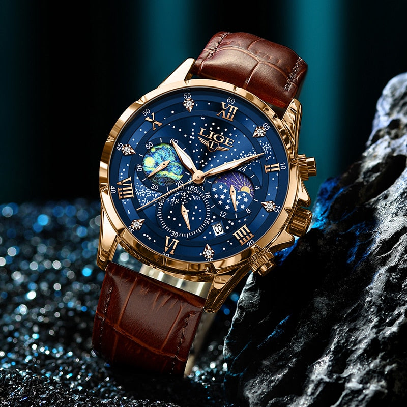 Starry Sky Leather Watch