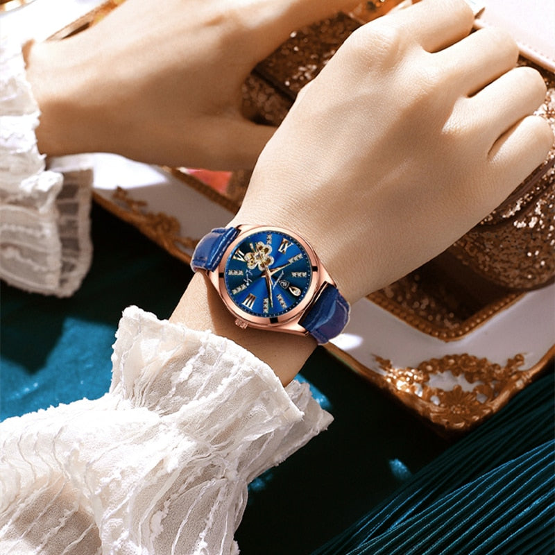 Rose Gold Leather Watch
