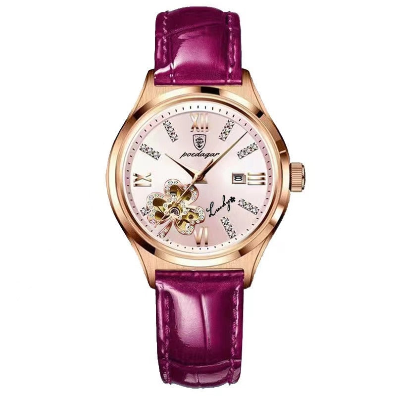 Rose Gold Leather Watch