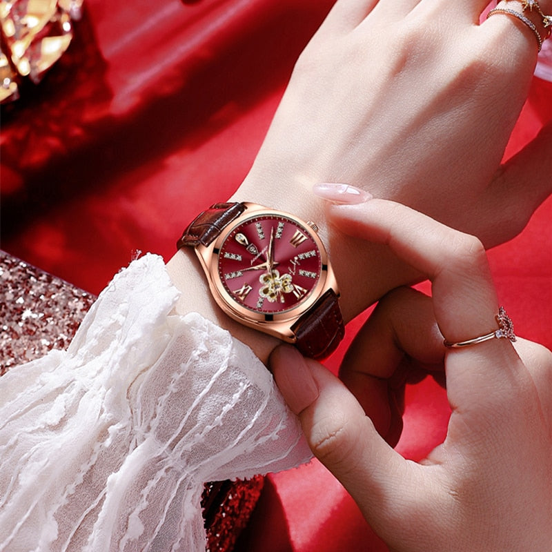 Rose Gold Leather Watch