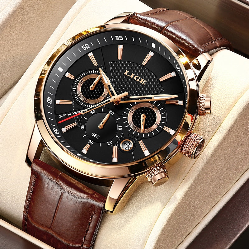 Men's Multifunction Leather Watch