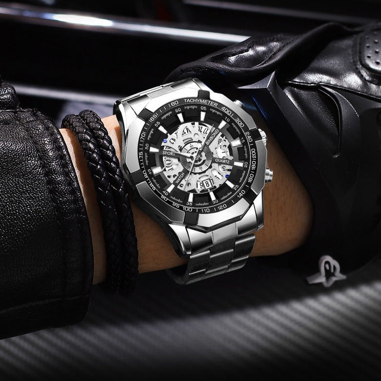 Men's Skeleton Steel Watch