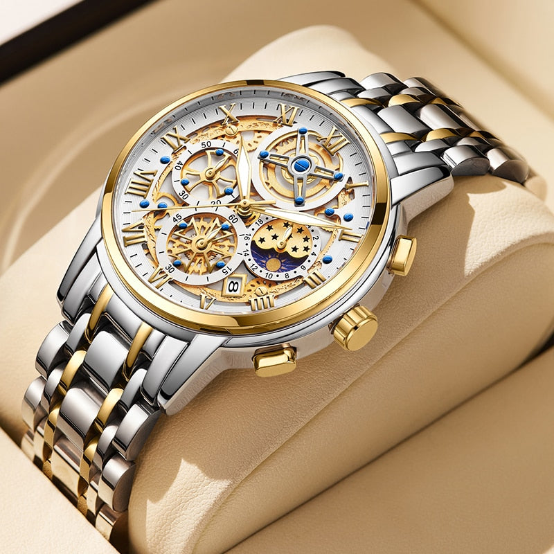 Men's Skeleton Chronograph Watch