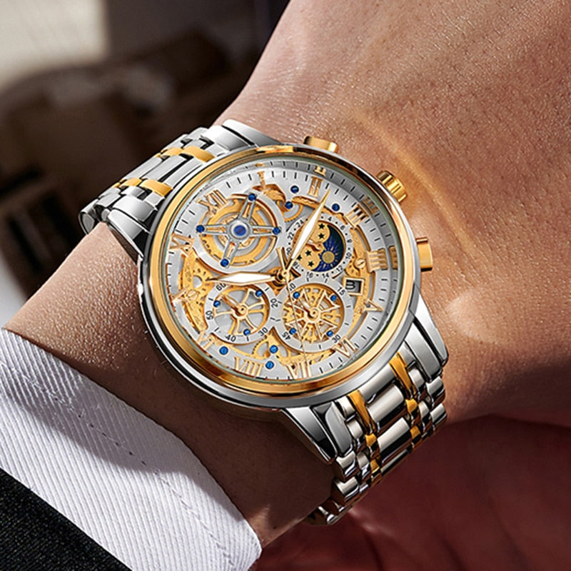 Men's Skeleton Chronograph Watch