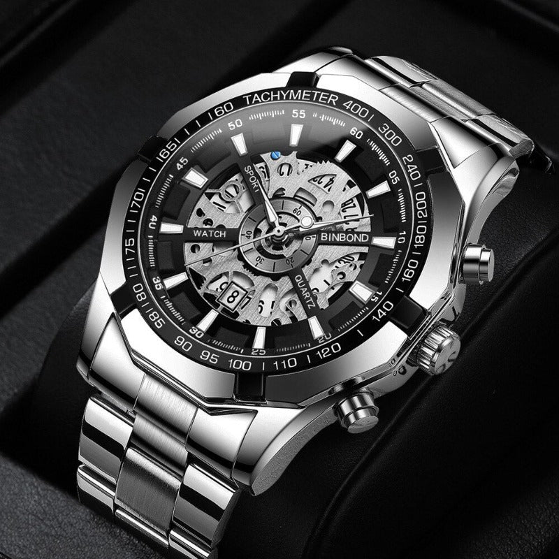 Men's Skeleton Steel Watch