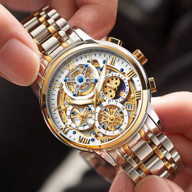 Men's Skeleton Chronograph Watch