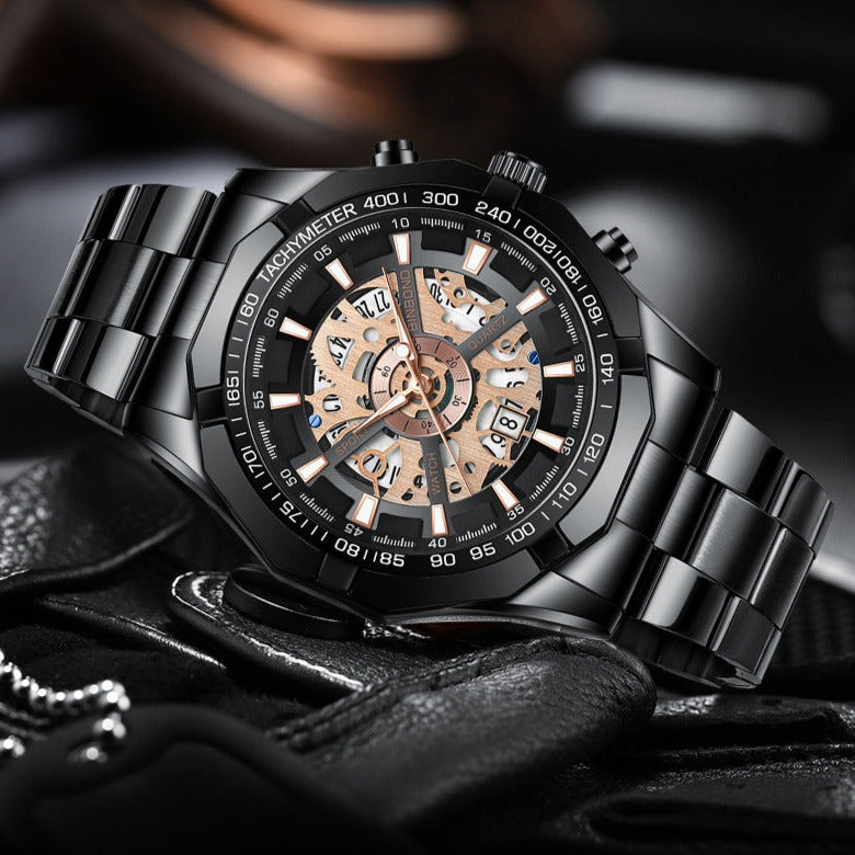Men's Skeleton Steel Watch
