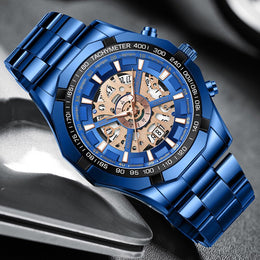 Men's Skeleton Steel Watch