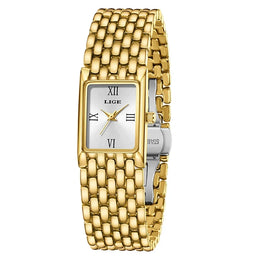 Women's Gold Rectangular Watch
