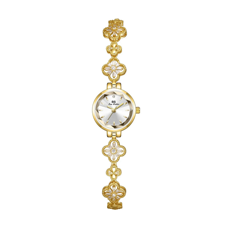 Gold Flower Bracelet Watch