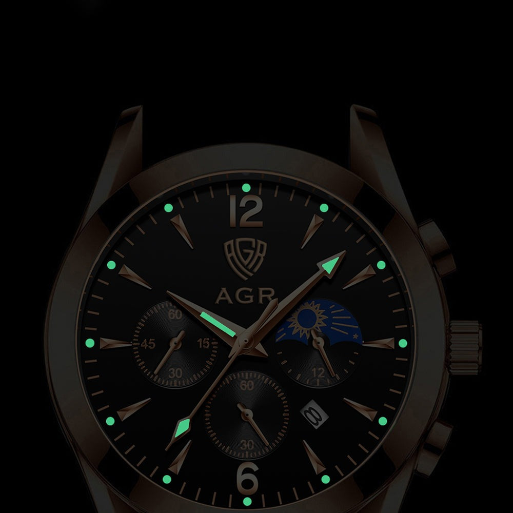 Leather Chronograph Watch