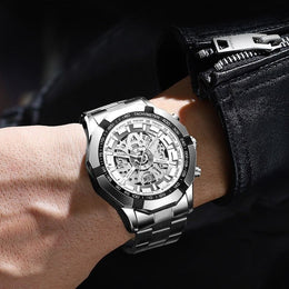 Men's Skeleton Steel Watch