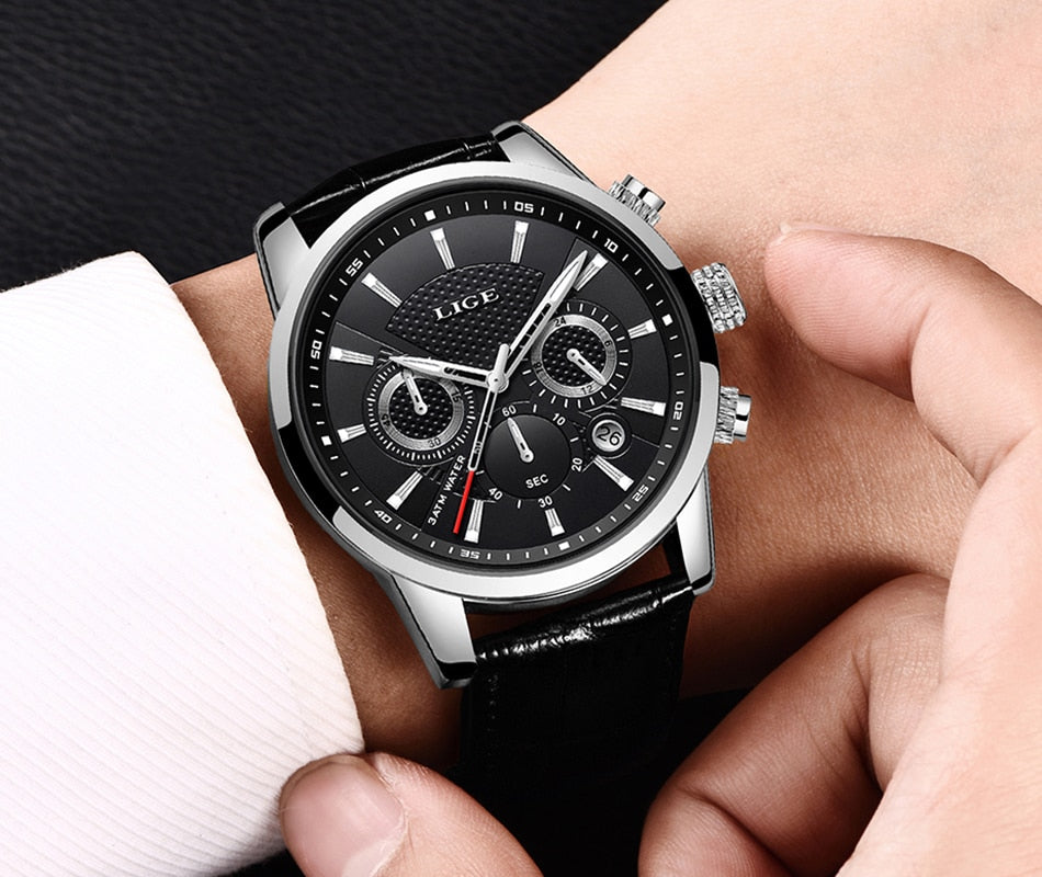 Men's Multifunction Leather Watch