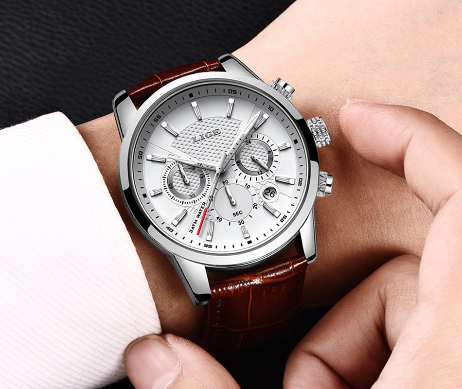 Men's Multifunction Leather Watch
